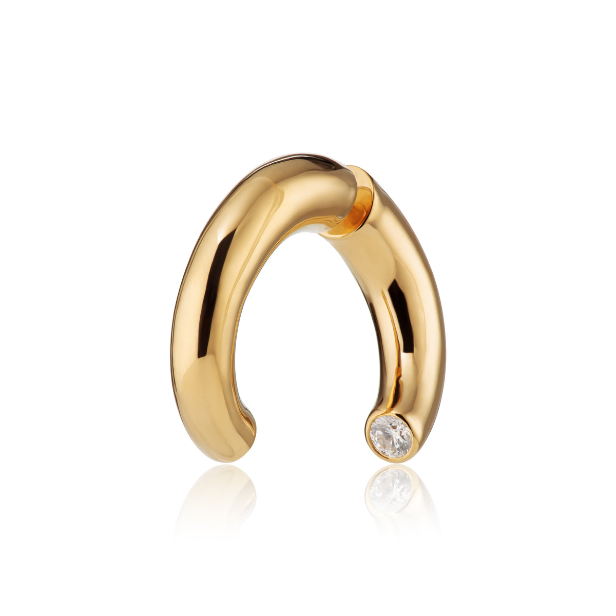 Sparkle Single Split Hoop Earring Clear