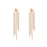 Gold Starburst Fringe Stud Earrings
