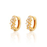 Stardust Gold Huggie Earrings with Clear Stones