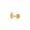 Teardrop Gold Flat Back Labret Stud Earring Closed