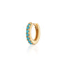 Single Turquoise Huggie Hoop Earring in Gold by Scream Pretty