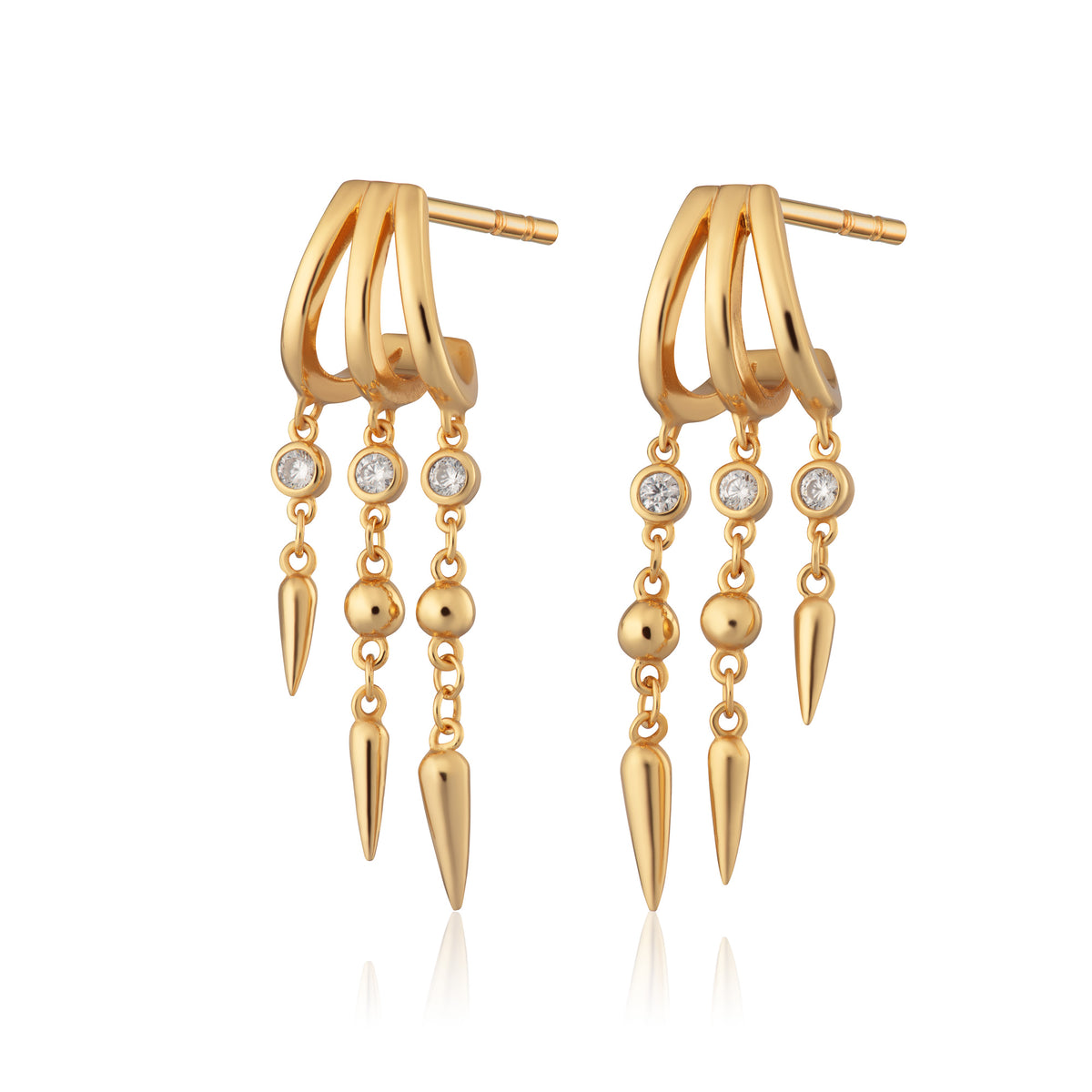 Illusion Claw Drop Hoop Earrings