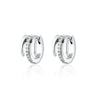 Pair of Silver Claw Illusion Huggie Hoop Earrings | Triple Band Huggie Earrings