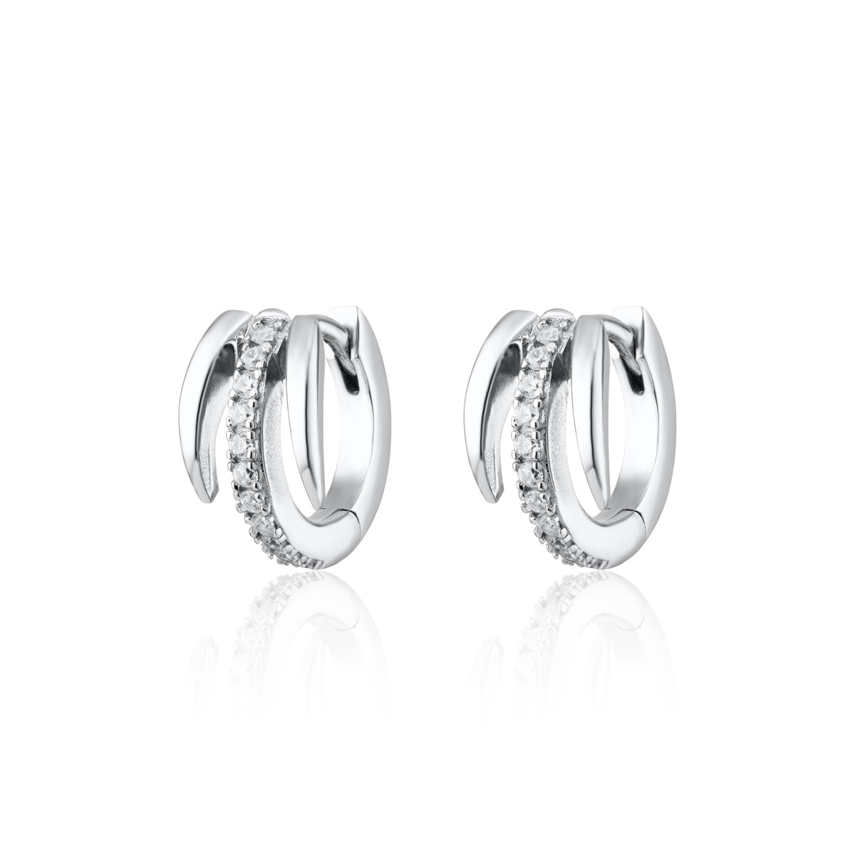 Illusion Claw Mini Huggie Earrings