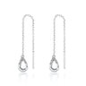 Silver Illusion Threader Earrings | Teardrop Threader Earrings