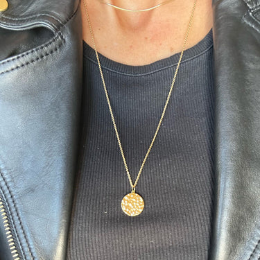 Gold Moon Phase Charm on Chain Reverse View