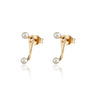 Gold Pearl Dot Ear Jacket Stud Earrings | Pearl Stud Earrings 18ct Gold