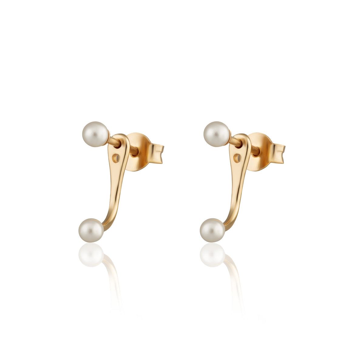 Pearl Dot Ear Jacket Stud Earrings