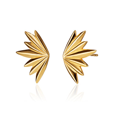 Pair of Gold Phoenix Stud Earrings
