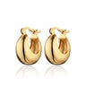 Gold Chunky Pillow Hoop Earrings