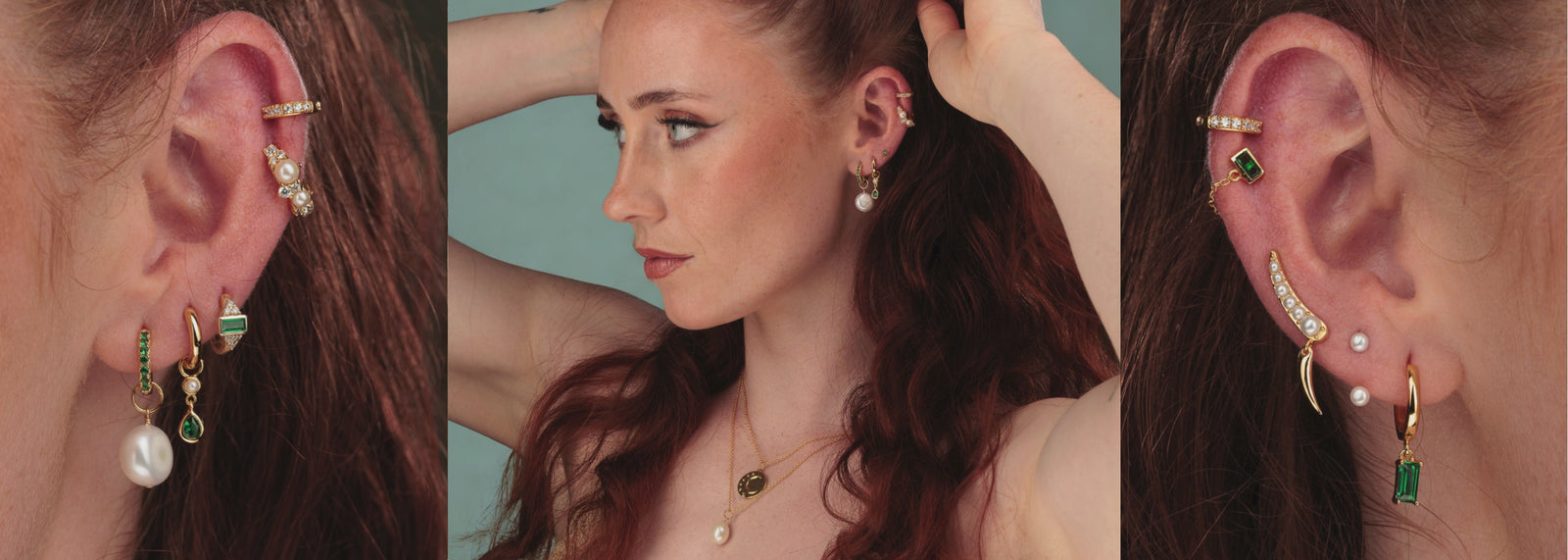 Emerald Green and Pearl Jewellery and Earrings by Scream Pretty