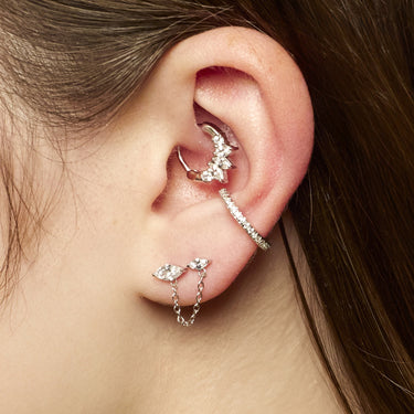Silver Princess Daith Ring Hoop Earring