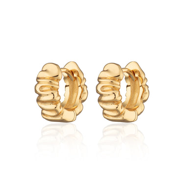 Scrunchie Gold Huggie Earrings 