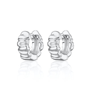 Scrunchie Silver Huggie Earrings 