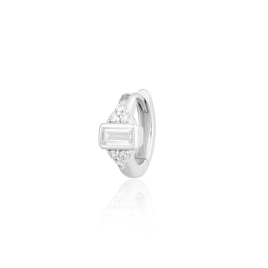 Audrey Silver Huggie Hoop Single Earring for Curated Ear by Scream Pretty