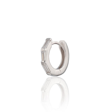 Clear Baguette Stone 7mm Cartilage Hoop Single Earring