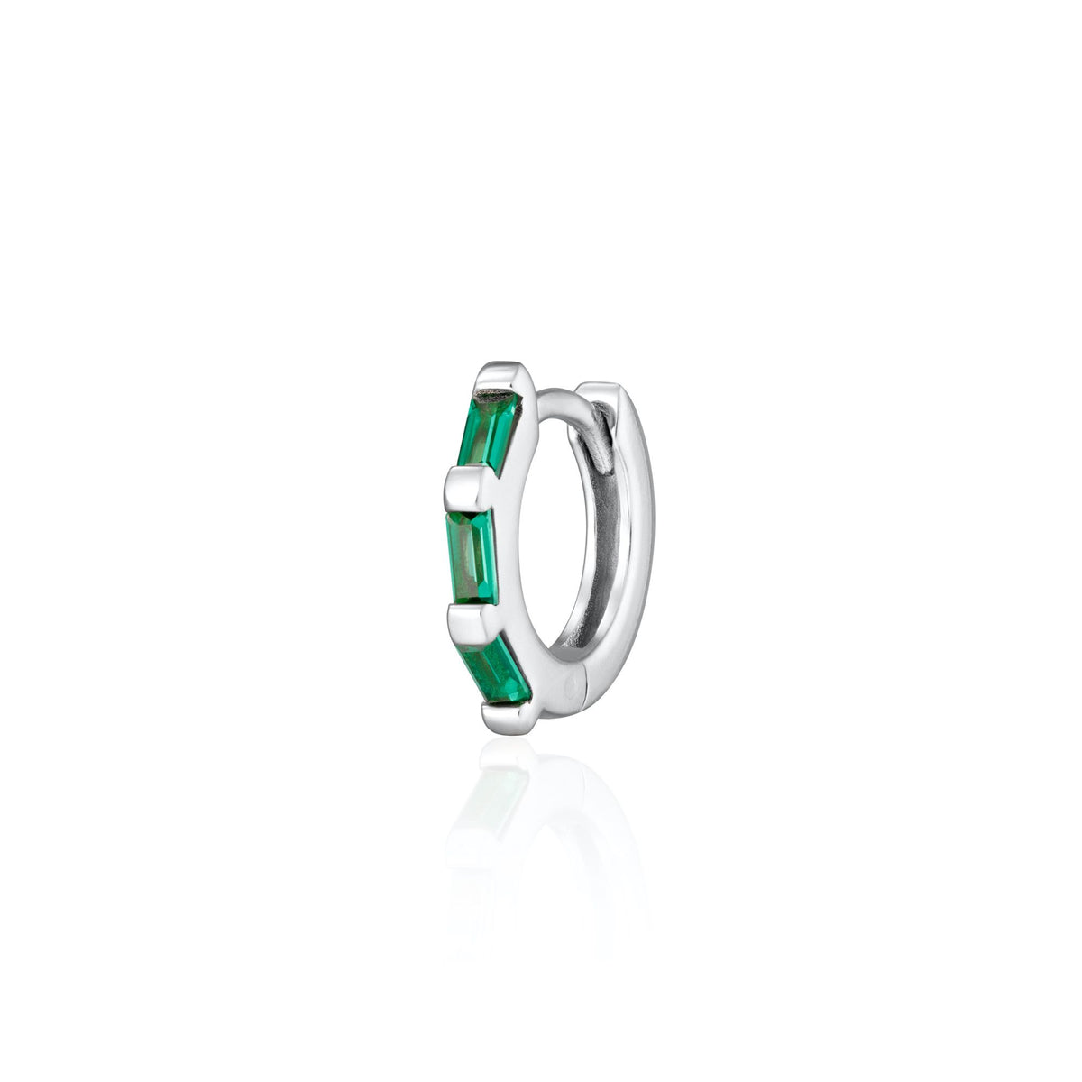Baguette Stone 7mm Cartilage Hoop Single Earring