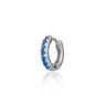 Silver Hoop earring for helix piercings with blue stones by Scream Pretty