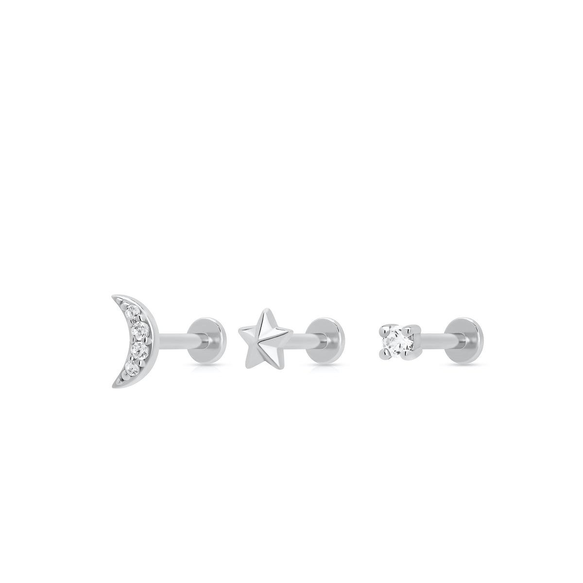 Celestial Flat Back Earring Stacking Set