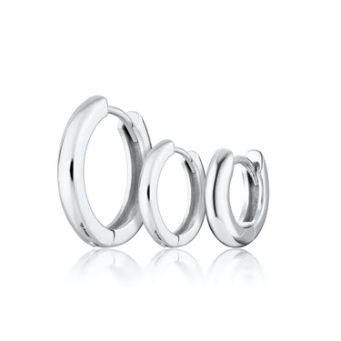 3 single hoop earrings in various sizes for cartilage piercings. Rook piercing, helix and conch piercings.