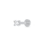 Clear Stone Silver Flatback Labret Stud Earring Closed
