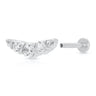 Helix Curve Sparkling Silver Flat Back Stud Earring