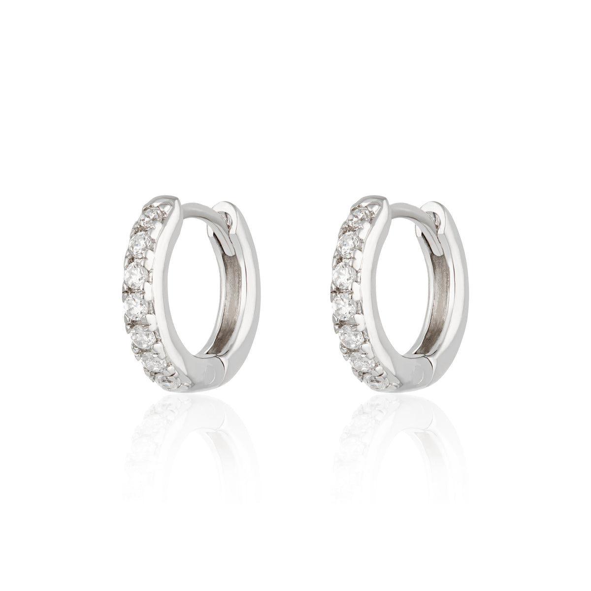 Huggie Earrings Clear Stones