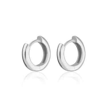 Classic Silver Huggie Hoop Earrings