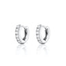 Silver Mini Sparkling Huggie Hoop Earrings