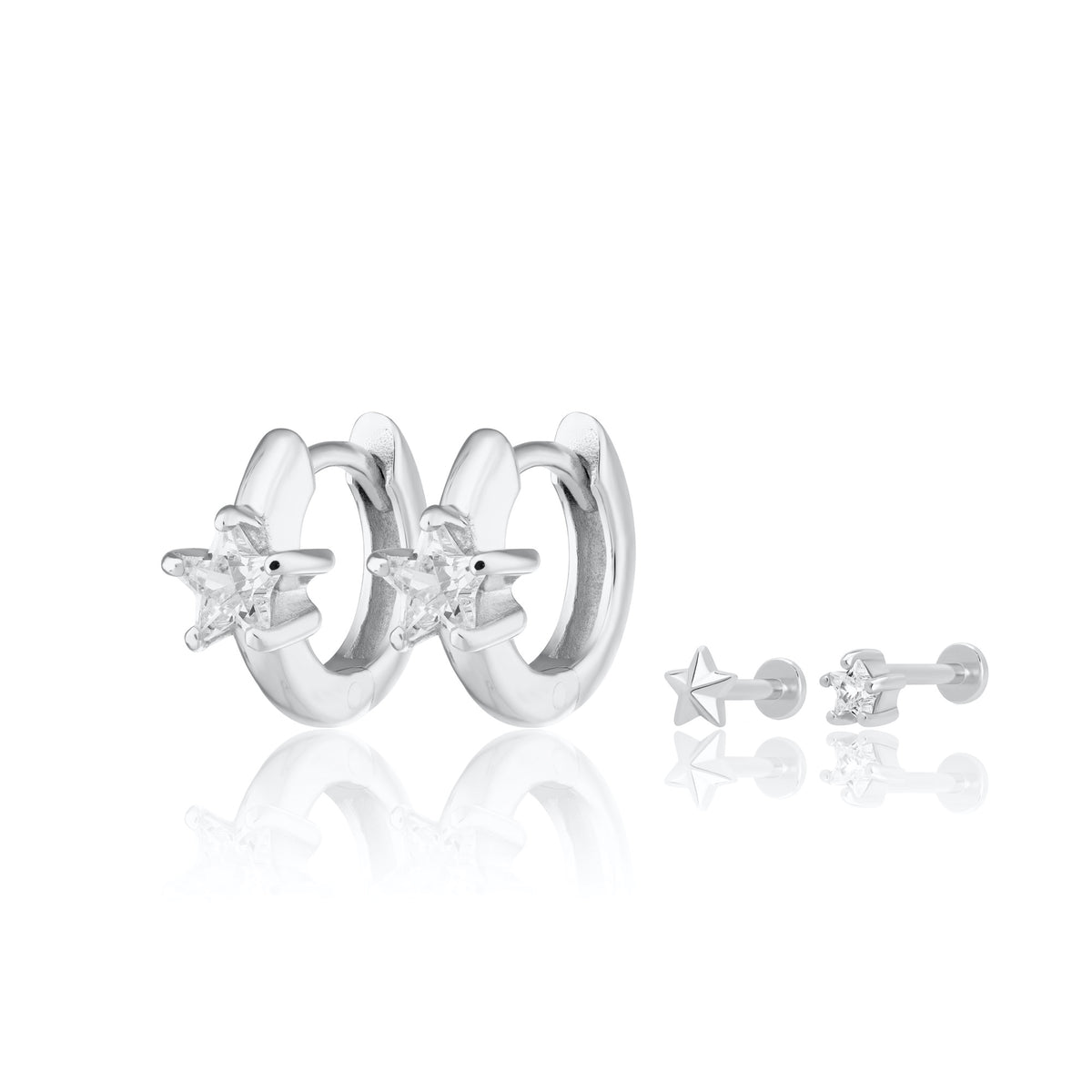 Sparkling Star Earring Stacking Set