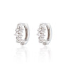 Stardust Silver Huggie Earrings with Clear Stones