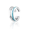 Silver Turquoise Illusion Double Band Ear Cuff with Turquoise Stones