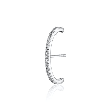Silver Suspender Hoop Stud Earring | Suspension Hoop Earring