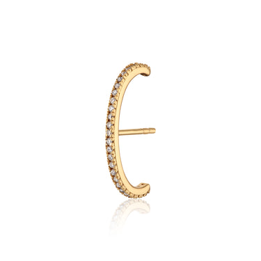Gold Suspender Hoop Stud Earring | Suspension Hoop Earring