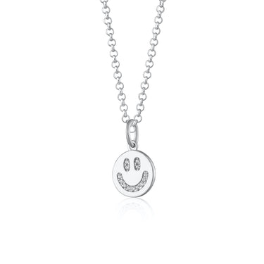 Silver Smiley Face Charm Necklace | Scream Pretty