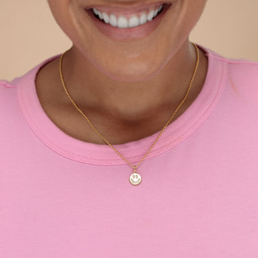 Gold Smiley Face Charm on Necklace | Scream Pretty