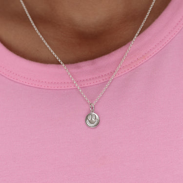 Silver Smiley Face Charm Necklace | Scream Pretty