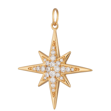 Gold Large Sparkling Starburst Charm