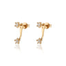 Gold Sparkling Star Ear Jacket Stud Earrings by Scream Pretty
