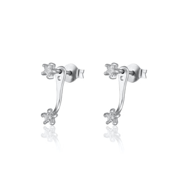 Silver Sparkling Star Ear Jacket Stud Earrings by Scream Pretty