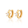 Sparkling Star Gold Huggie Earrings 