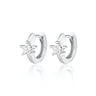 Sparkling Star Silver Huggie Earrings 