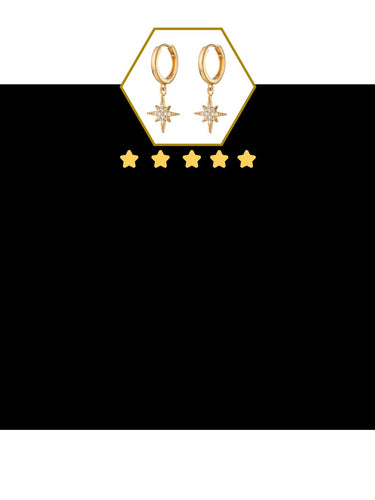 Gold Starburst Hoop Earring 5 Star Review