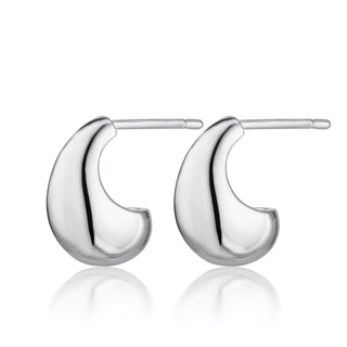 Silver Teardrop Stud Earrings | Chunky Teardrop Studs