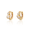 Gold Toi Et Moi Clear Stone Huggie Earrings by Hannah Martin X Scream Pretty