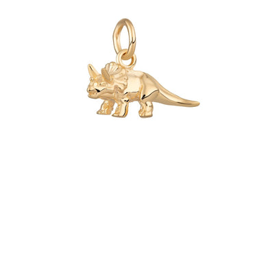 Gold Triceratops Dinosaur Charm