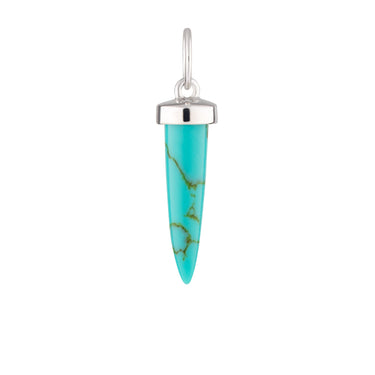 Silver Turquoise Spike Charm