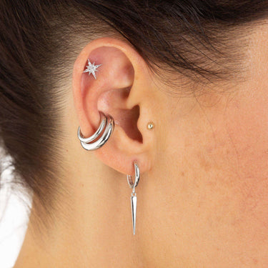 Chunky Ear Cuff | Silver & Gold Ear Wrap Earring for Non-Pierced Ears | Scream Pretty