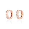 Rose Gold Huggie Earrings with Clear Stones | Scream Pretty