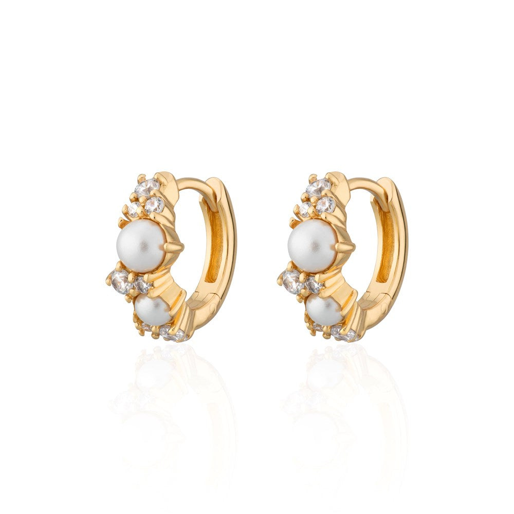 Hannah Martin Pearl Huggie Earrings
